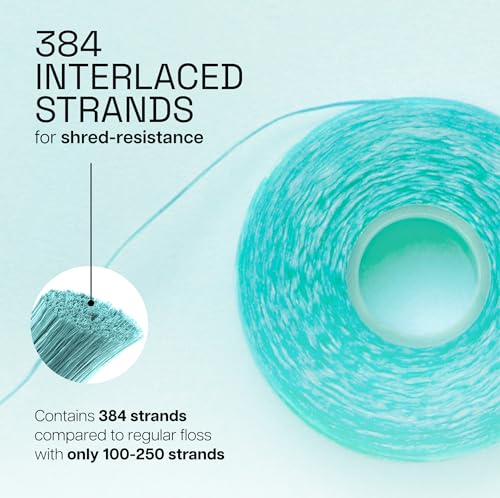 REACH Cool Mint Dental Floss, Waxed & Shred-Resistant, 55 Yard, 6 Pack