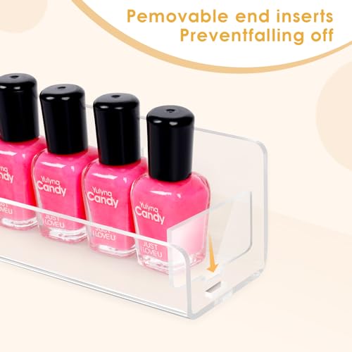 Wall-Mounted Nail Polish Organizer Rack - 6 Pack Acrylic Shelf