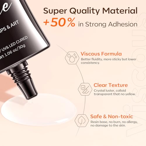 Modelones 4-in-1 Rhinestone Nail Glue - Super Strong UV Adhesive, 30g
