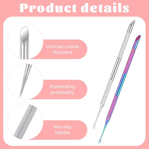 Stainless Steel Dual Ended Cuticle Remover Tool - 2 Pcs