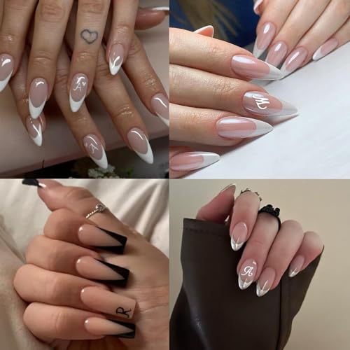 8 Sheets 3D Letter Nail Stickers - Old English Alphabet Decals