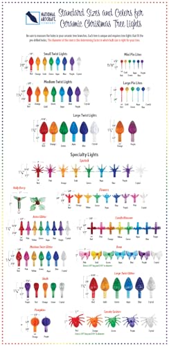 Small Twist-Style Ceramic Christmas Tree Light Ornaments - 144 Pack