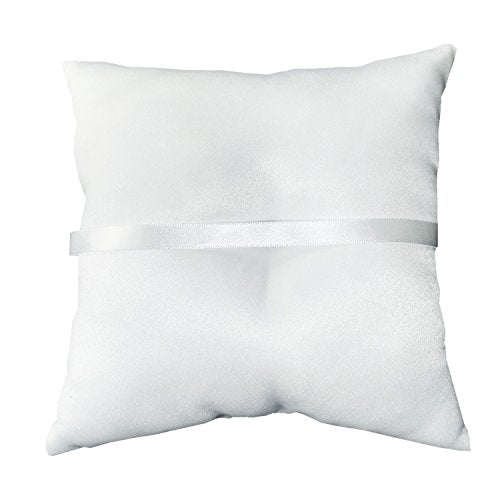 7.8" Satin Double Hearts Wedding Ring Bearer Pillow - Red