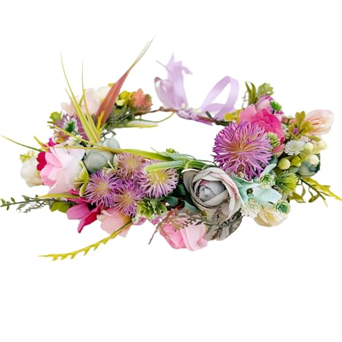 KorViSHOW Fairy Forest Flower Crown Multicolor - Adjustable Woodland Headpiece