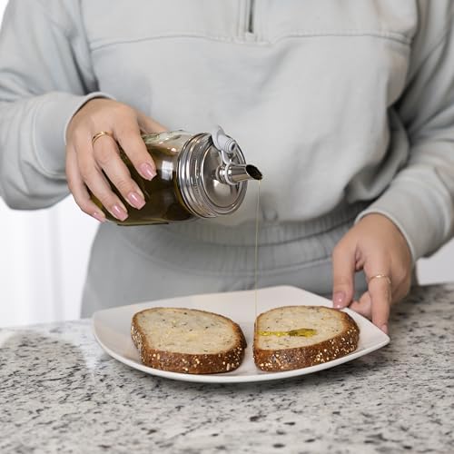 Jarware Mason Jar Oil Dispenser with Stainless Steel Spout - 16oz
