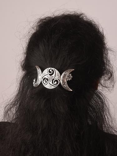 Vintage Celtic Knot Triple Moon Hair Clip Jewelry for Women