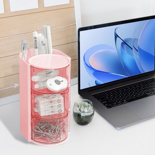 Luscinia 3-Tier Rotating Hair Accessories Organizer & Makeup Storage Box