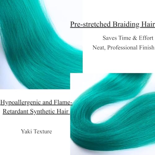 Aqua Blue Pre-Stretched Braiding Hair Extensions - 26 Inch (Pack of 3)