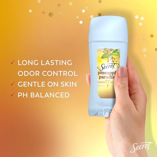 Secret Pineapple Paradise Deodorant for Women 2.6oz - 72hr Freshness, Clear Gel, Mocktails Edition