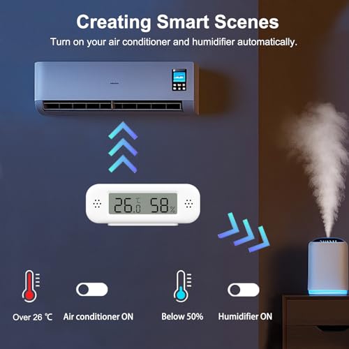 Zecamin Smart WiFi Thermometer Hygrometer with App Alerts