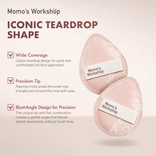 Momo's Workshop Rubycell Makeup Sponge Set (G) - 2pcs Egg Sponges with Case