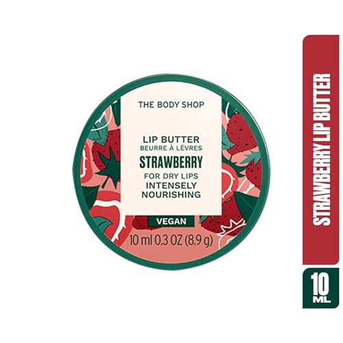 The Body Shop Strawberry Lip Butter - Intensely Nourishing Lip Balm, 0.3 Oz