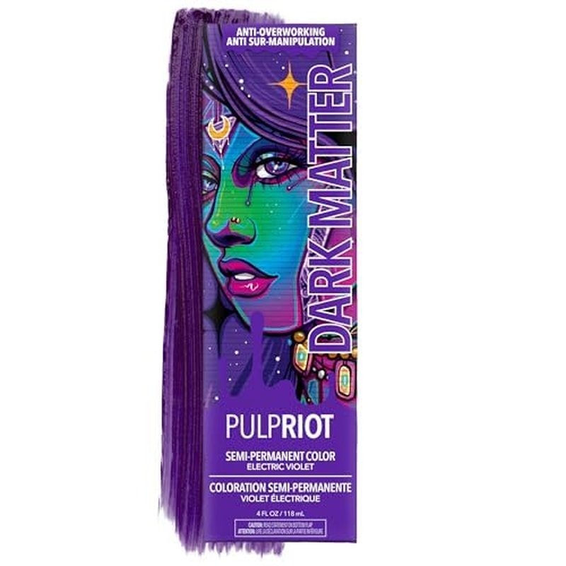 Pulp Riot Semi-Permanent Hair Color - Dark Matter Violet with Blue Undertones | Long-Lasting Vibrancy, 4oz Tube