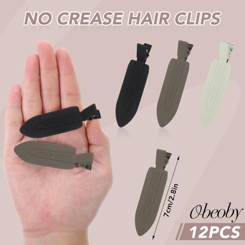 12 Pcs No-Crease Metal Hair Clips for Women - 2.8 Inch Bangs Accessories