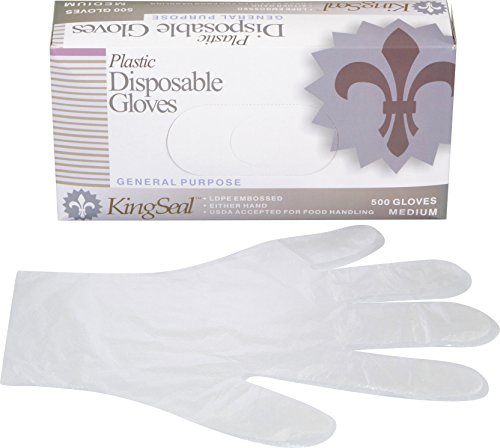 KingSeal Medium Disposable Gloves | 500 Count, Powder-Free, Food Safe