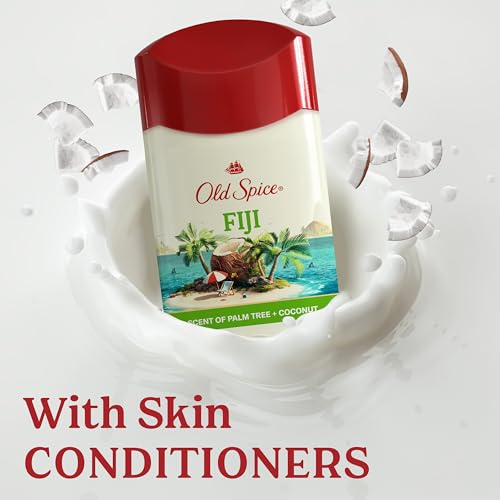 Old Spice Dry Feel Antiperspirant Deodorant for Men, 24/7 Sweat & Odor Protection, Gentle on Skin with Skin Conditioners, Dry Feel Stick, Fiji with Palm Tree + Coconut Scent, 2.6 oz (Pack of 2)