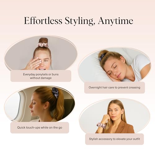 Kitsch Satin Scrunchies for Women - No Crease Hair Ties, 2pcs