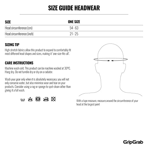 GripGrab Summer Cycling Sweatband - Thin Quick-Dry Headband, Onesize (54-63 cm) - Black