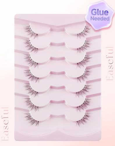 Easeful Half Lashes Natural Corner Eyelashes Wispy Look 3/4-01 (8-13mm)