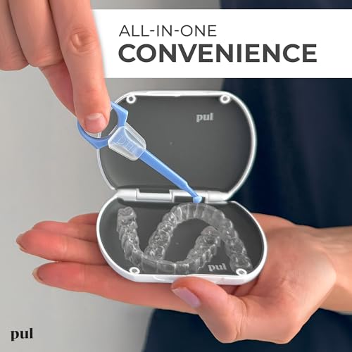 Slim Retainer Case for Invisalign & Clear Aligners with Magnetic Closure - Durable Travel Holder in Gray