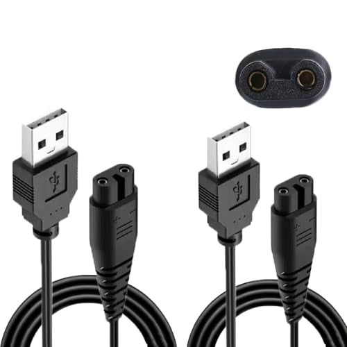 5FT USB Charger Cord for Hatteker Beard Trimmers - 2 Pack