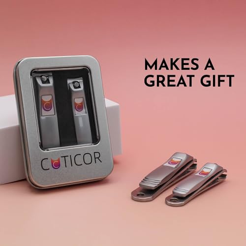 CUTICOR Stainless Steel Nail Clipper Set for Thick Nails