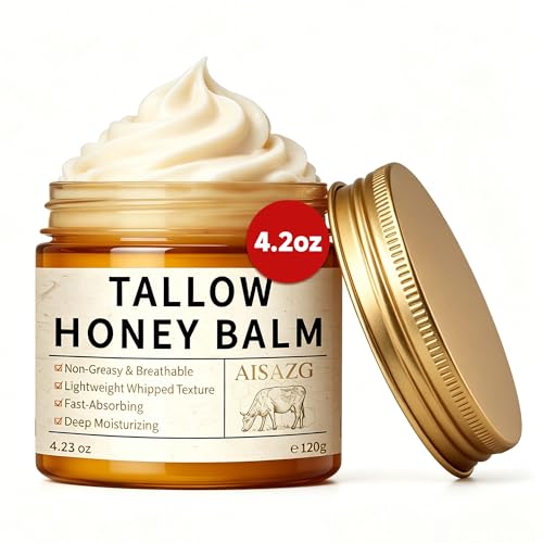 AISAZG Tallow Honey Face Moisturizer with Hyaluronic Acid & Niacinamide, Non-Greasy 4.23oz