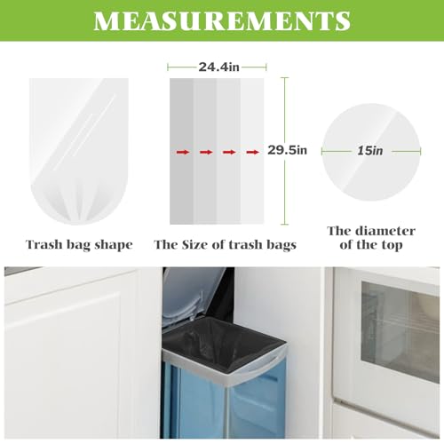 Teivio 10 Gallon Clear Trash Bags - 120 Count Kitchen Garbage Bags