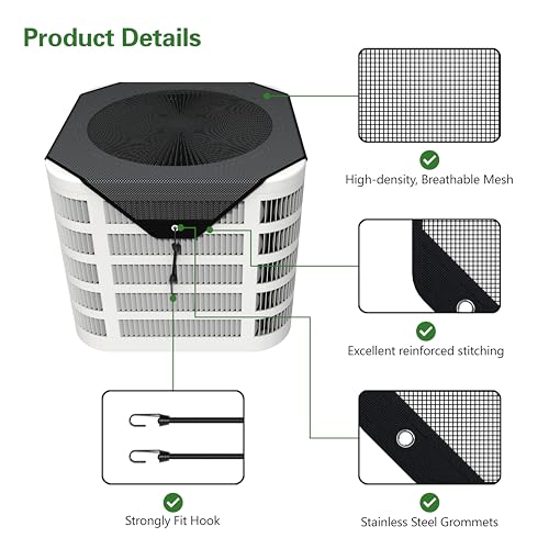 36x36 Central Air Conditioner Cover - Breathable Mesh Outdoor AC Unit Protection