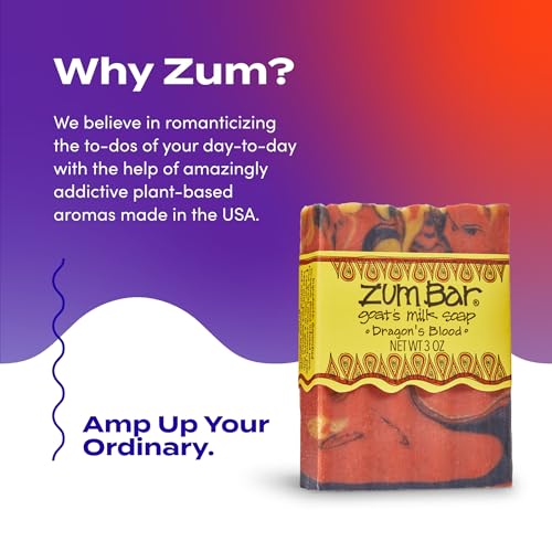 Zum Goat's Milk Soap Bar - Dragon's Blood Scent, 3 oz Pack of 3 - Natural & Cruelty-Free