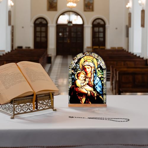 KOMI Madonna and Child Acrylic Statue - Religious Home Decor