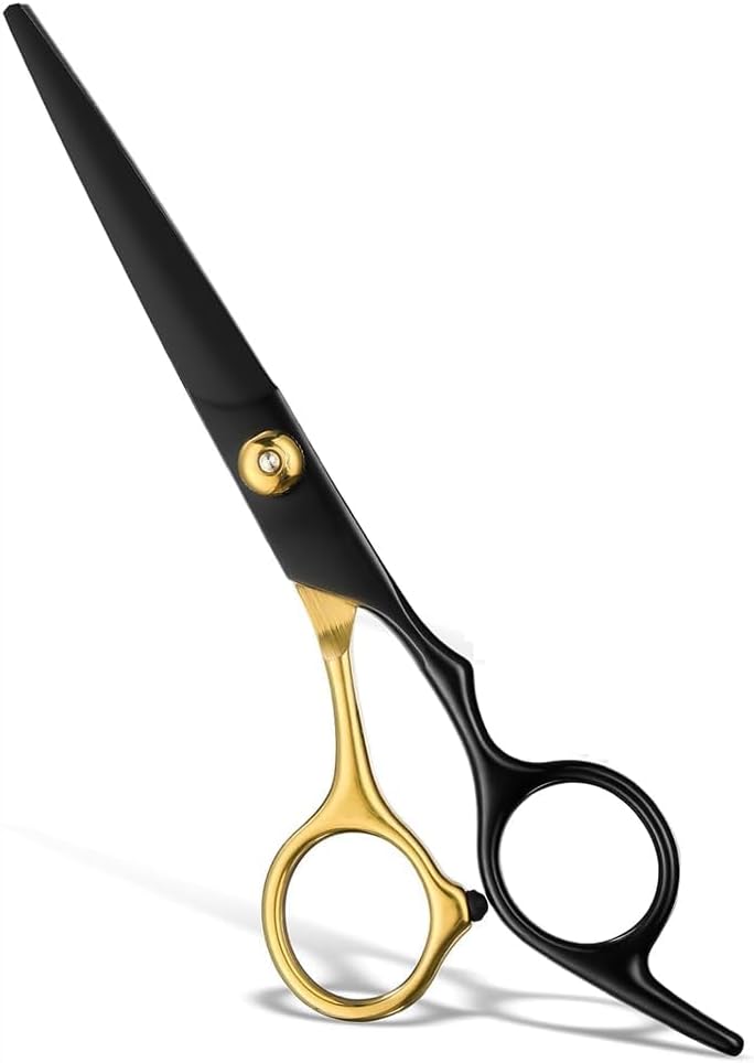 Professional Barber Shears - Stainless Steel Hair Cutting Scissors | Multifunctional Thinning Shears for Men & Women - Black