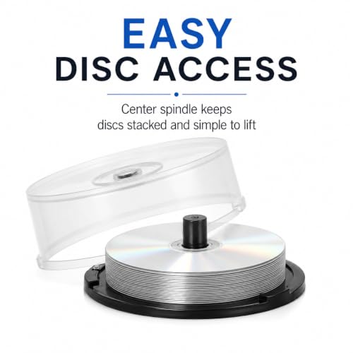 VOSAREA 25 Disc CD/DVD Storage Container with Clear Lid