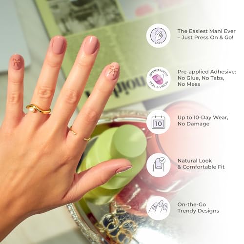 imPRESS Kiss Impress No Glue Press On Nails - Buttercup Shine, Almond Shape, Medium Size