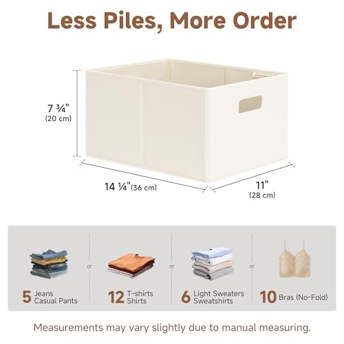 StorageWorks Large Fabric Storage Bins, 2-Pack - Ivory