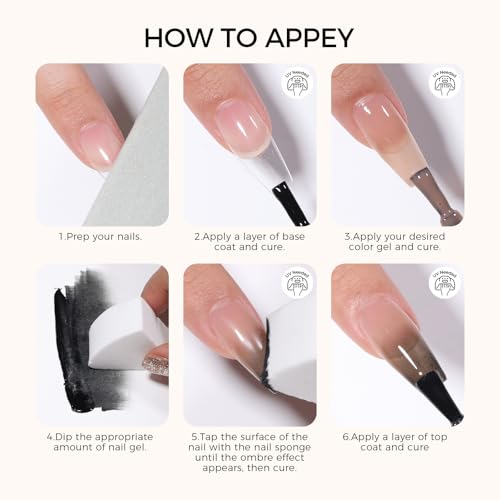 Black & White Nail Art Gel Set with Tools for DIY Manicure & Stamping