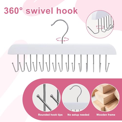 SCUNDA Hair Extension Holder - 2-Pack White Wood Rack for Styling & Storage
