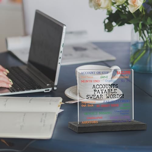 Funny Accountant Acrylic Desk Plaque | Office Humor Gift for AP Teams