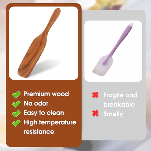 Prasacco 5-Piece Wooden Spurtle Kitchen Utensil Set