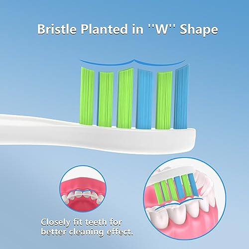iOearry White Replacement Toothbrush Heads with Covers for 7am2m AM101/AM105 Electric Toothbrush - 10 Pack