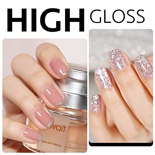 GAOY No Wipe Top Coat for Gel Nail Polish - 16ml High Gloss Finish