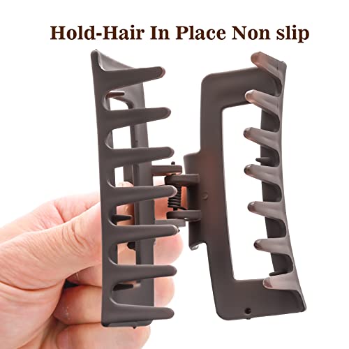 WLLHYF 2 Piece Square Claw Clip Set - 3.5 Inch Non-Slip Hair Clamps