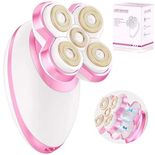 Electric Razors for Women Legs, Upgraded Magnetic Head Electric Shaver for Women, Rechargeable Waterproof Women's Electric Trimmer for Arms Legs and Pubic Area (Pink)
