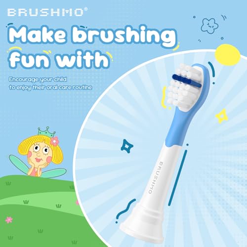 Brushmo Kids Replacement Toothbrush Heads for Philips Sonicare, 8-Pack
