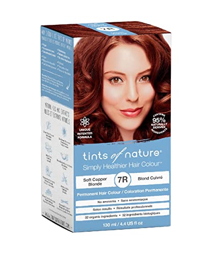 Tints of Nature 7R Soft Copper Blonde Permanent Hair Dye - Vegan & Ammonia-Free