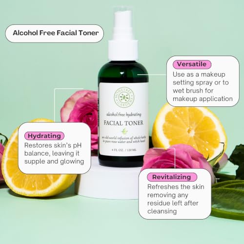 Hydrating Facial Toner & Makeup Setting Spray - Alcohol-Free, Vegan, Unscented - 4 fl oz