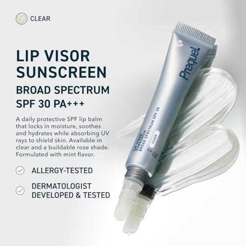 Prequel Skin Lip Visor, Clear Lip Balm with SPF 30 PA+++. Mint Flavored with Non-Sticky Finish ? Moisturizing Semi Gloss Balm Sunscreen for Daily Use - 2 Pack