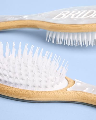 Bride Hair Brush - Eco-Friendly Bamboo, Iridescent Design