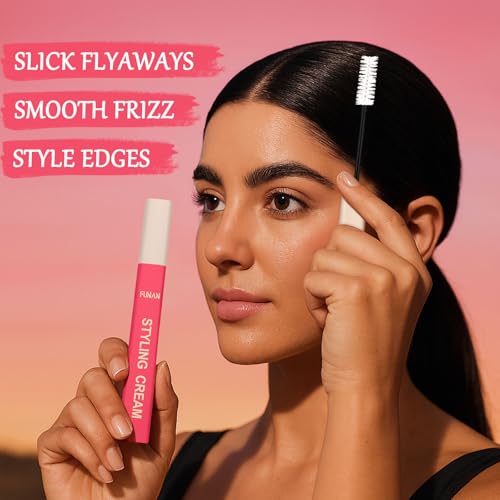 FUNAN 3-in-1 Hair Styling Cream with Taming Wand for Flyaways & Frizz Control - 0.6 oz