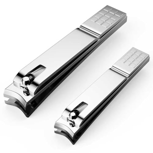 Derlaier Nail Clippers Set - Stainless Steel Dual-Size Cutters for Home & Travel